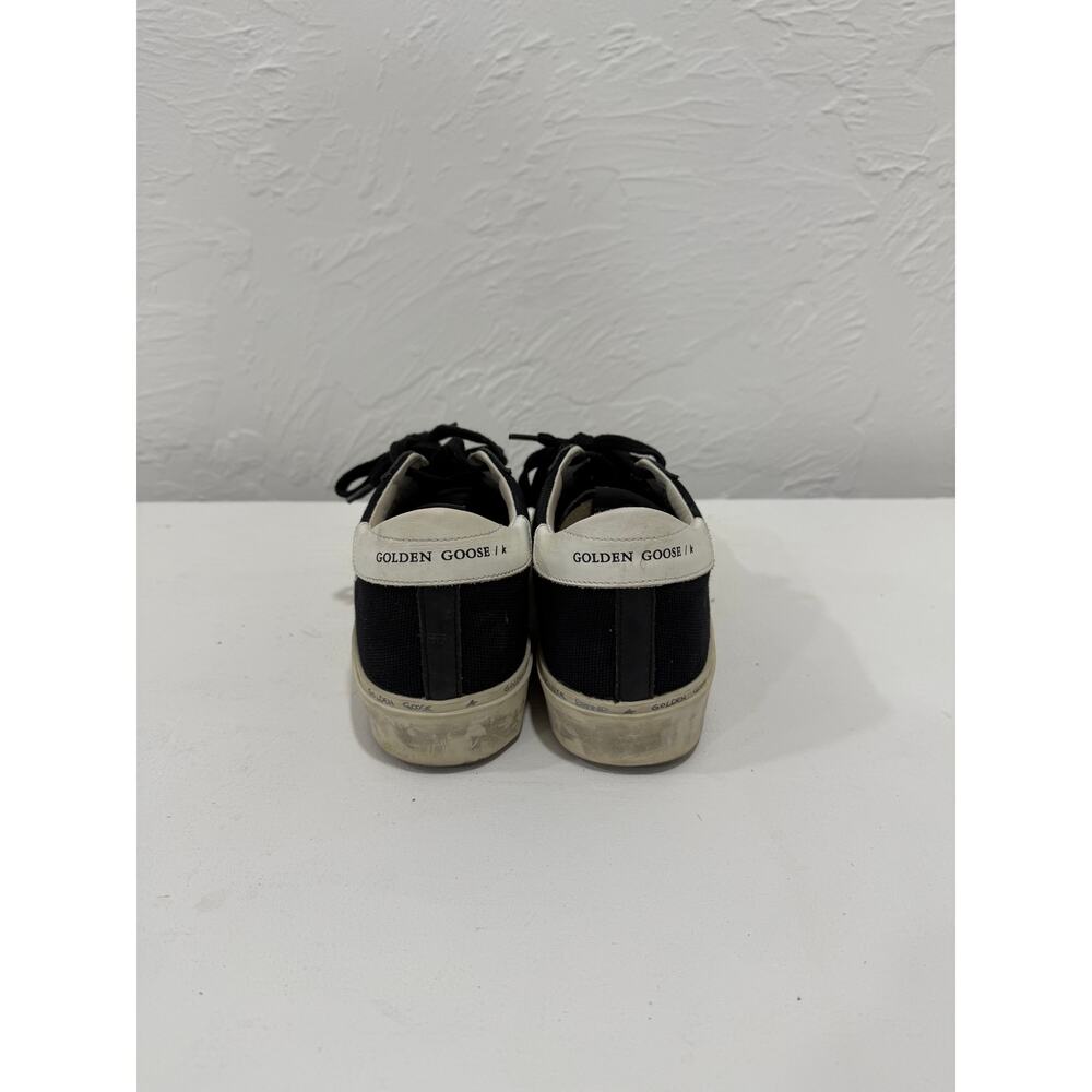 Golden Goose Black Leather Low-Top Lace-up Deluxe Hi Star Sneakers Size 38 - Picture 4 of 5